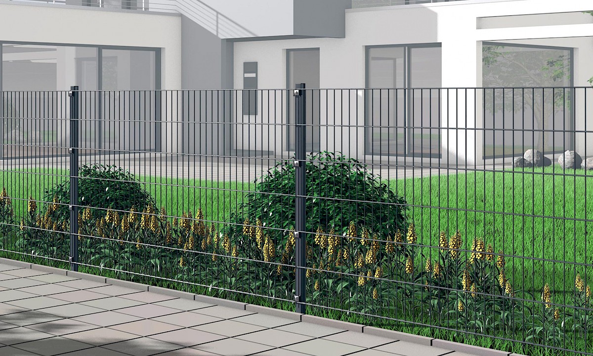 Doppelstabmattenzäune „Small“ // Haus mit Doppelstabmattenzaun „Small“