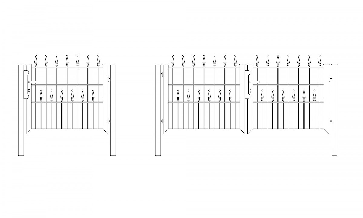 Tore für Exklusivmattenzäune // Tor für Exklusivmattenzaun Typ Neptun